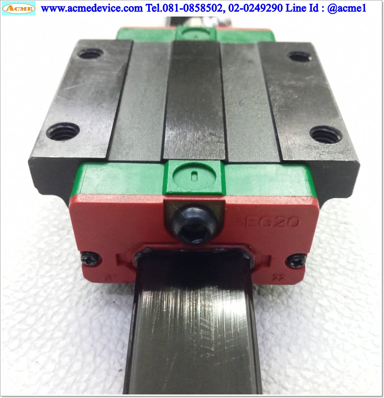 Linear Block and Rail Hiwin รุ่น EG20, รางสไลด์ขนาด 20 mm x 350 mm. (ดำ)