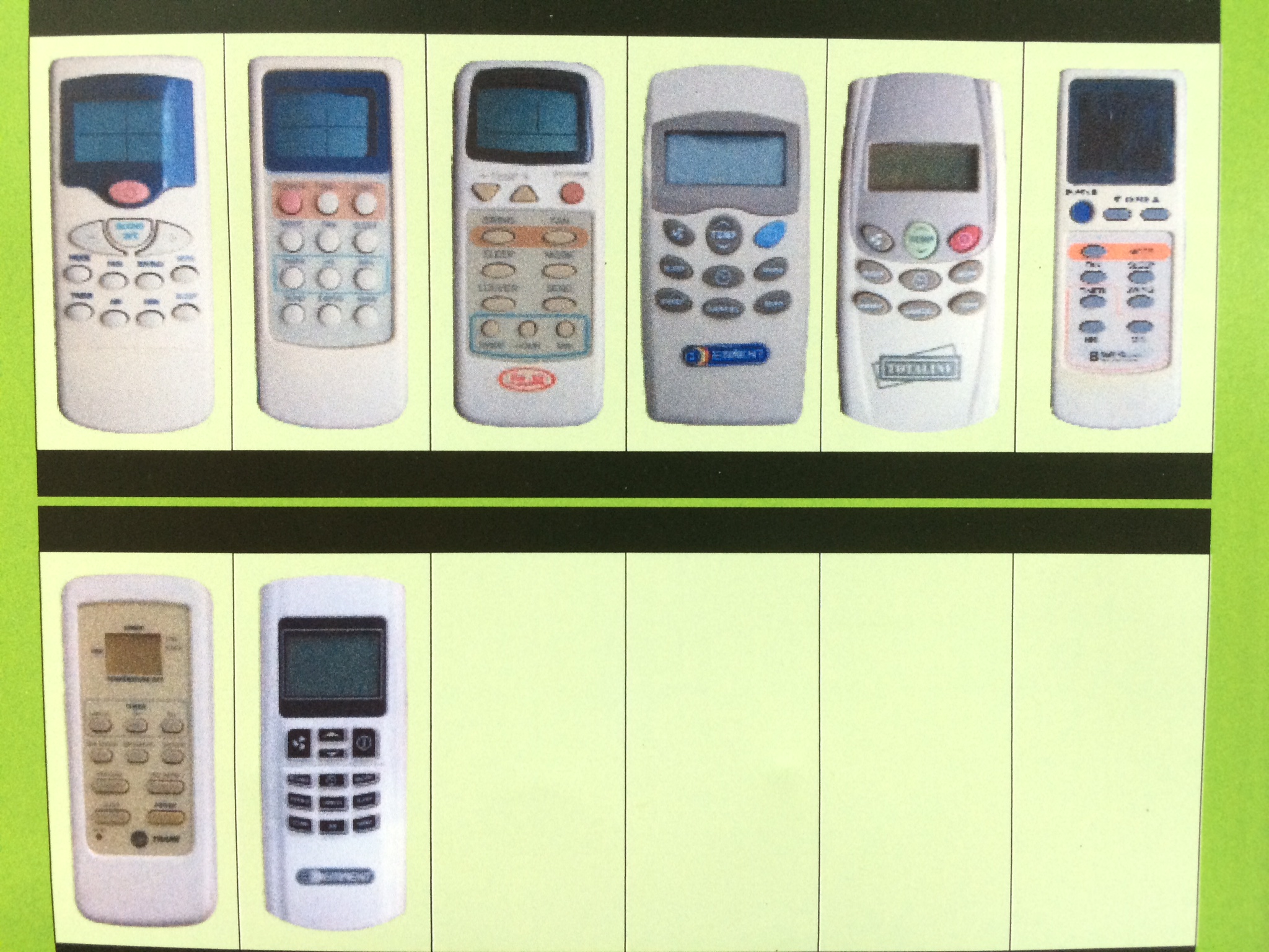 รีโมทแอร์รวม ใช้ได้ทุกรุ่นตามรูปด้านหลัง รุ่นET-NN (ไม่ต้องตั้งค่า)