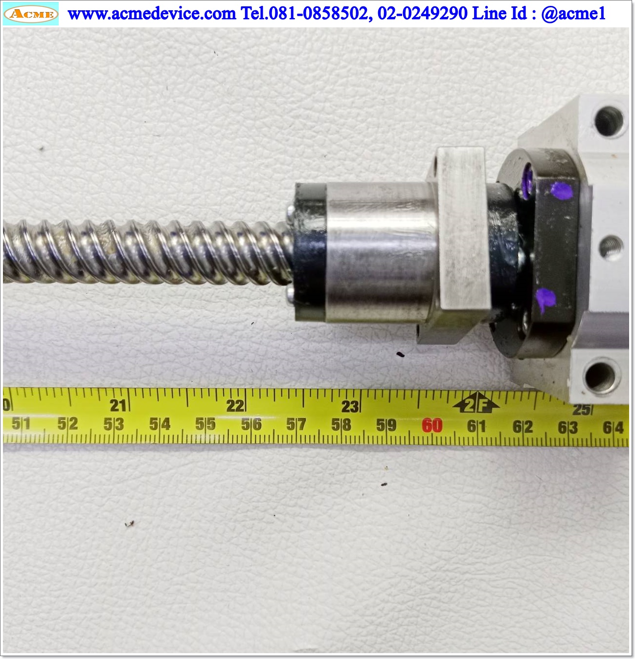 Ball Scew ??? รุ่น ???, ขนาดเพลา 12 x 710 mm., Stroke 570 mm., Pit 16 mm.