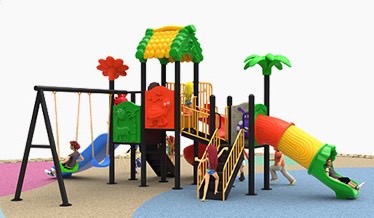 เครื่องเล่นสนาม ชุด ดอกไม้สไลด์ท่อพร้อมชิงช้าหรรษามาพร้อมความสนุก