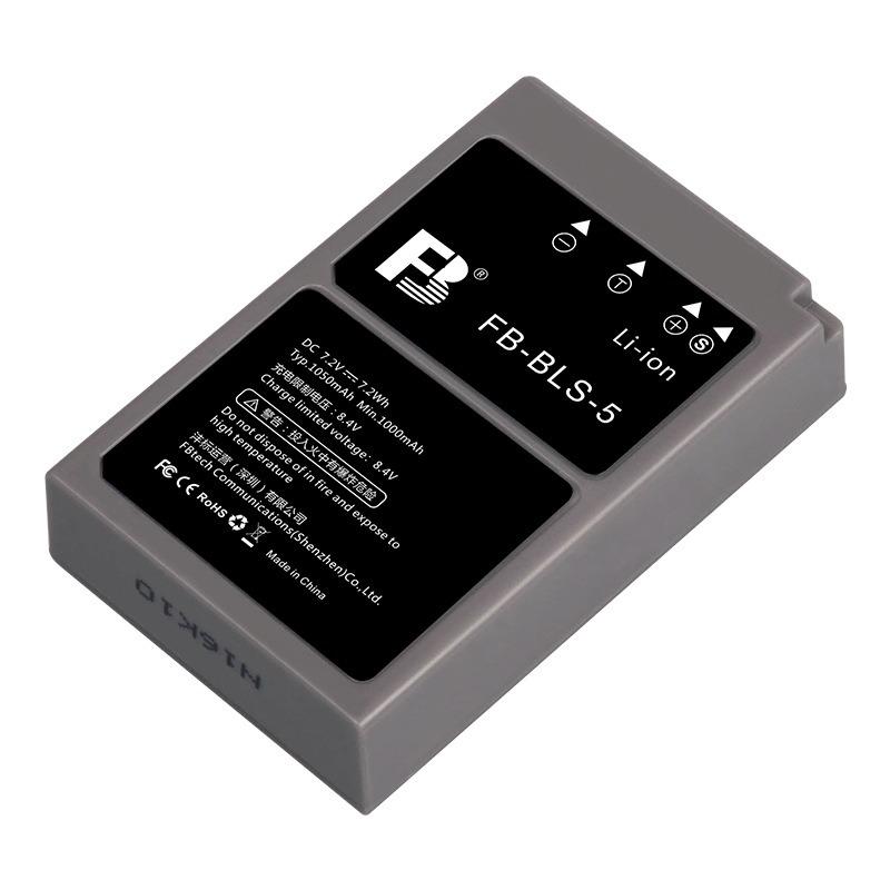แบตเทียบยี่ห้อ FB รุ่น BLS-5 BLS-50 1050mAh สำหรับกล้อง Olympus PEN E-PL9, E-PL2, E-PL5, E-PL7, E-PL8, E-PM2, E-M10, E-M10II, E-M10III รับประกัน 3 เดือน