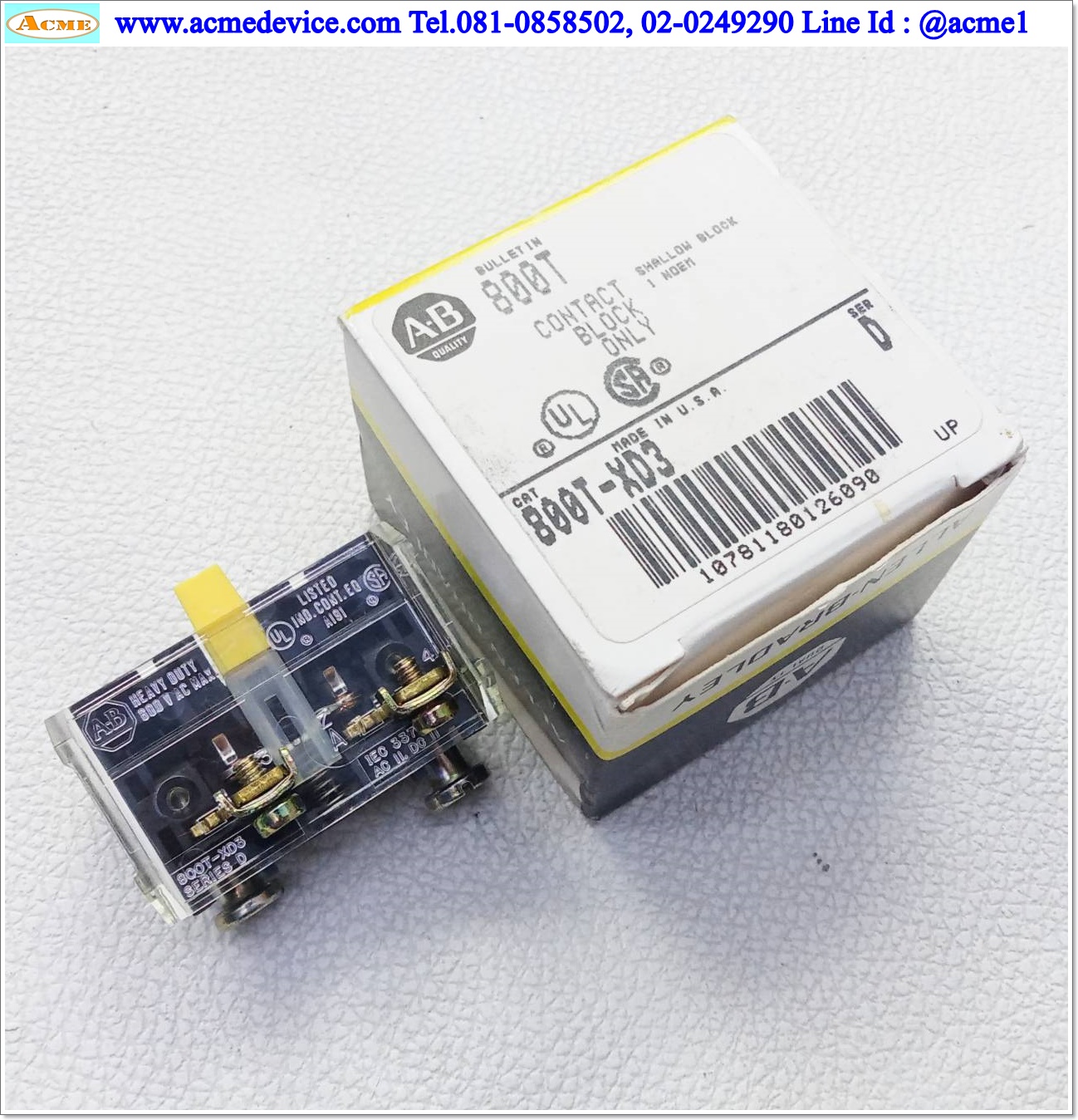 Contact Block Allen-Bradley รุ่น 800T-XD3, NO