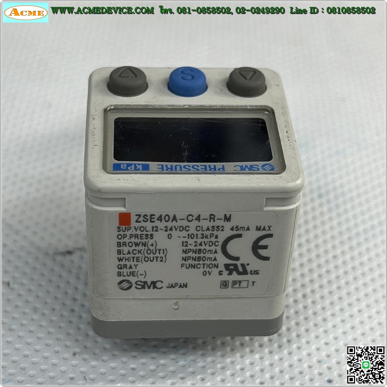 Vacuum SMC รุ่น ZSE40A-C4-R-M, 0 to -101.3kPa, NPN
