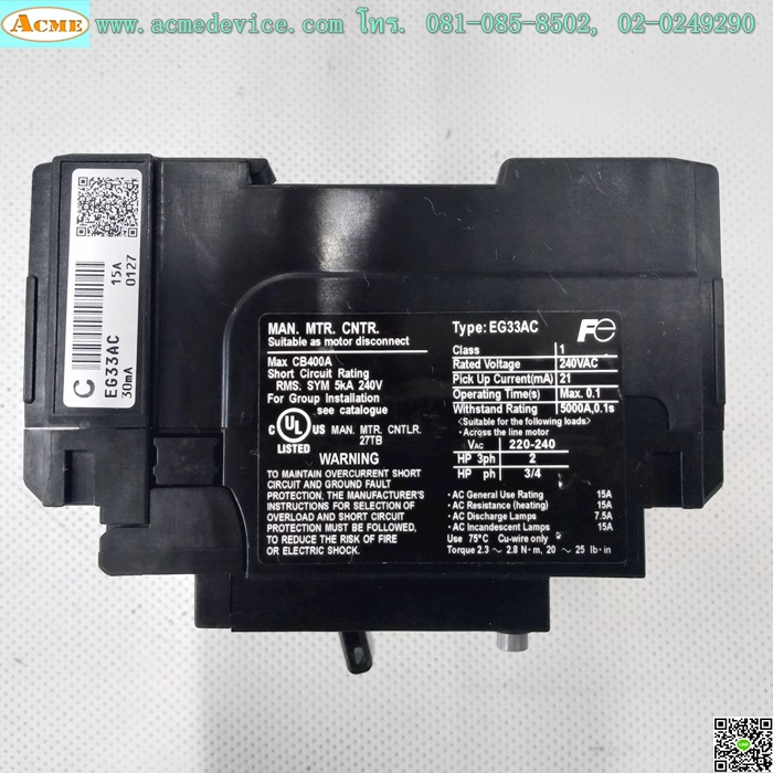 Breaker 3P Fuji รุ่น EG33AC, 15A