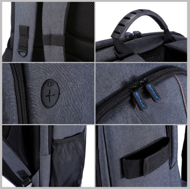 กระเป๋ากล้อง Backpack ยี่ห้อ Puluz รุ่น PU5011 สำหรับใส่กล้อง ขาตั้ง อุปกรณ์กล้อง สีเทา