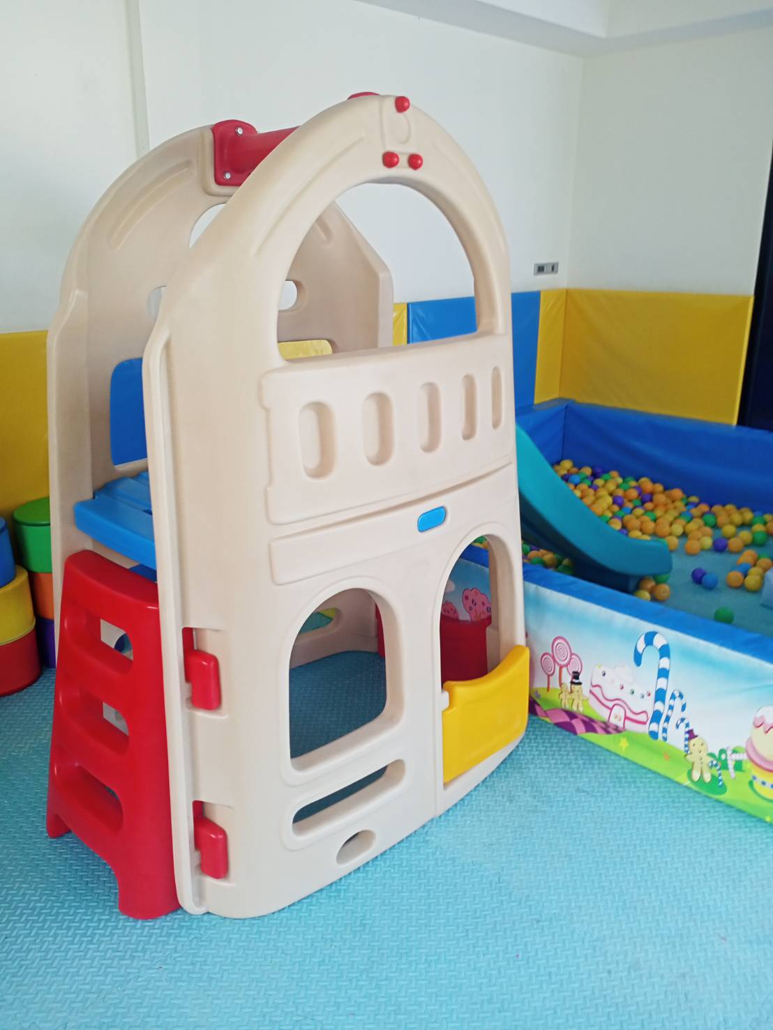 บ้านกระดานลื่น 2 ชั้น บ้านน้อยพร้อมสไลเดอร์ บ้านของเล่นเด็ก