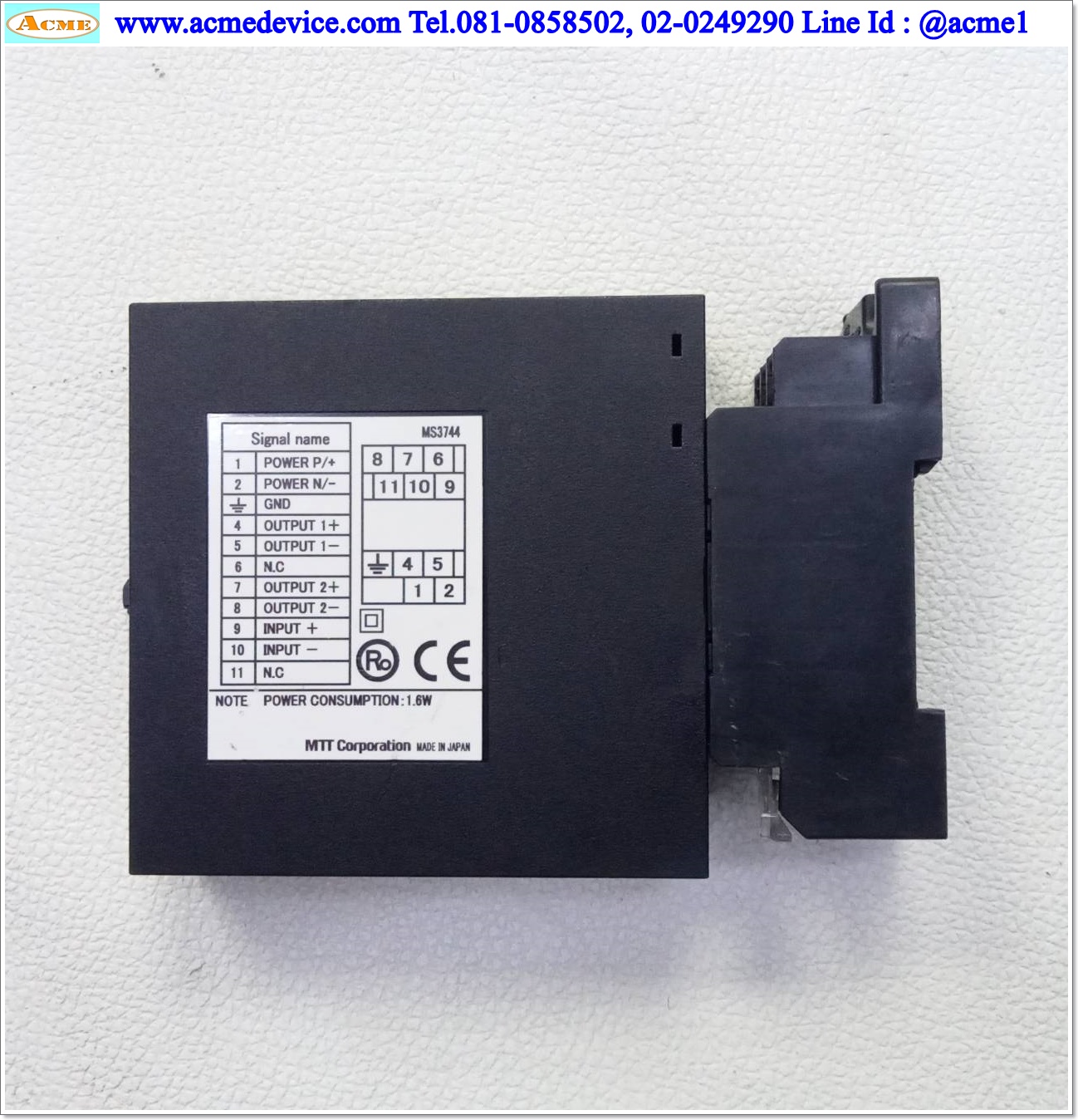 Converter MTT รุ่น MS3744-D-4WD4W/C, Input -10 to 10V, Output 0-20mA