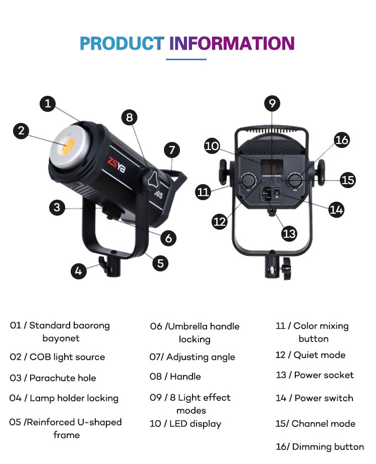 [พร้อมส่ง/สอบถามก่อนสั่งซื้อ] ไฟสตูดิโอ ZSYB Y300 300W LED Photography Light สำหรับถ่ายภาพและวีดีโอ ประกัน 1 ปี