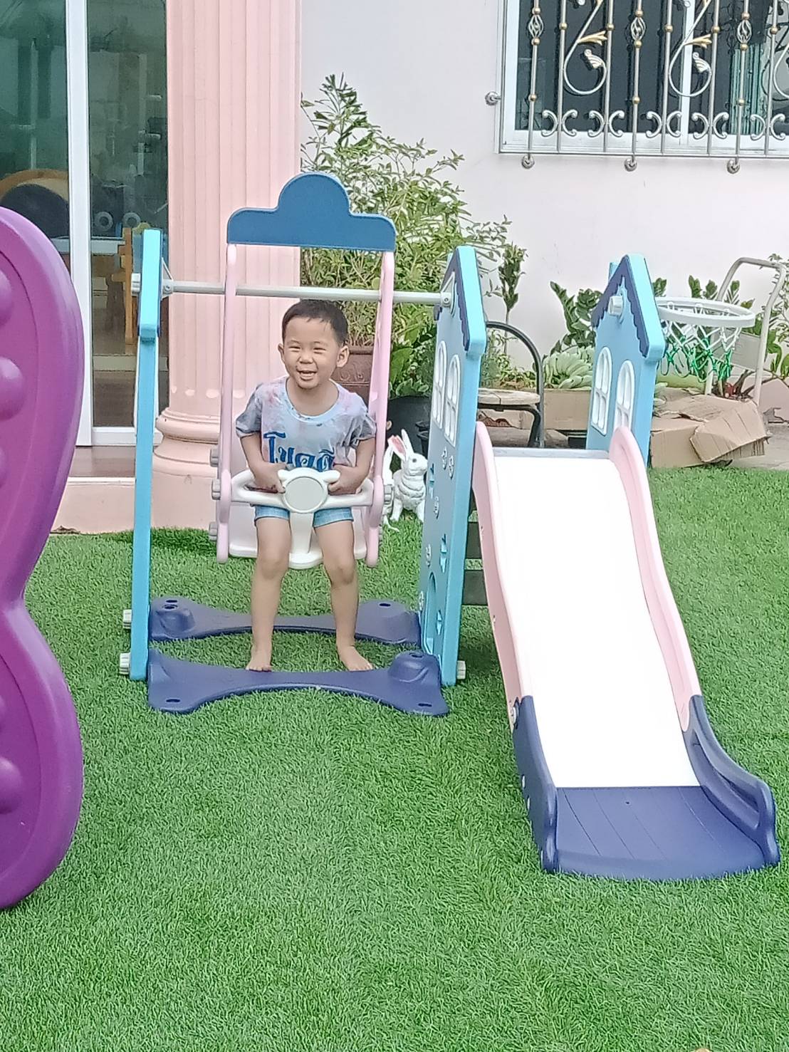 บ้านชิงช้าสไลด์&สวิง (สีฟ้า)