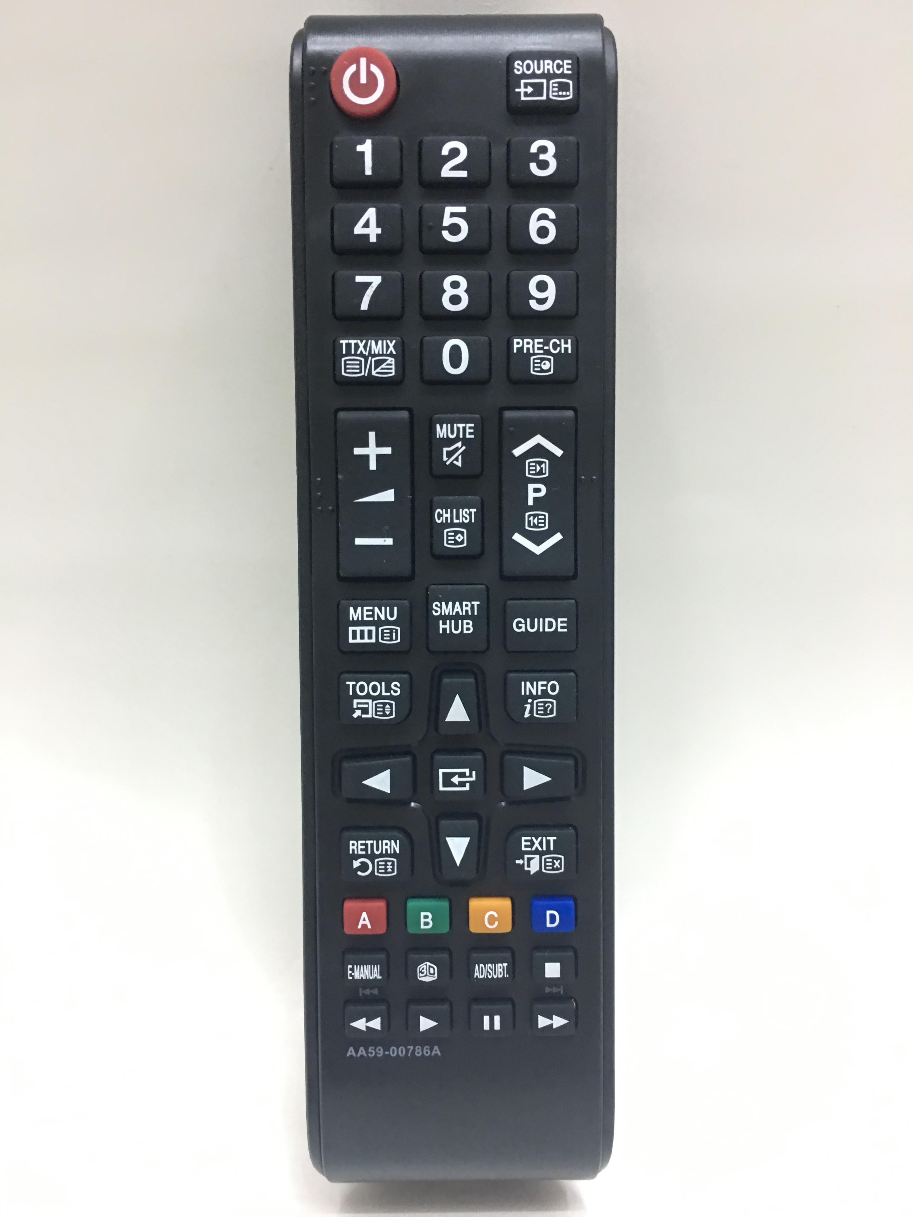 รีโมททีวี ซัมซุง Samsung ใช้กับSmart TV ได้ทุกรุ่น มีปุ่ม SMART HUB ตรงกลาง รุ่น AA59-00786A