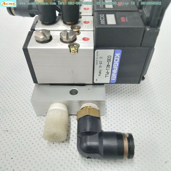 Solenoid valve Koganei รุ่น 030-4E1-PLL(2)+030E1-PLL(2), 0.15-0.7MPa, 24V