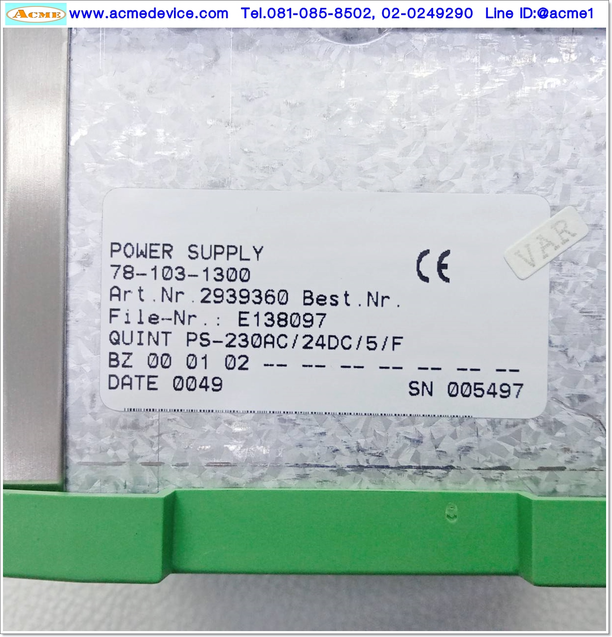 Power Supply Phoenix Contact รุ่น QUINT-PS-230AC/24DC/5/F, Output 24V, 5A, 120W