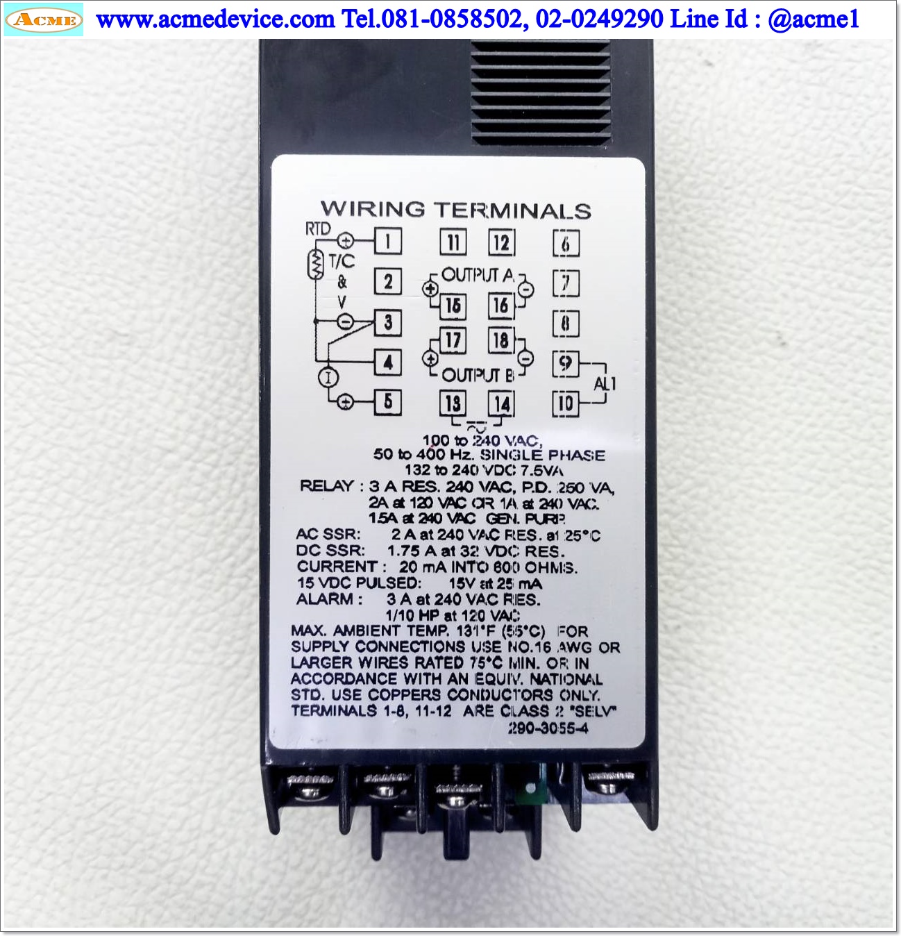 Temperature Controller Dwyer Instruments รุ่น 16A2133, 100-240 Vac, Input RTD, Output Relay