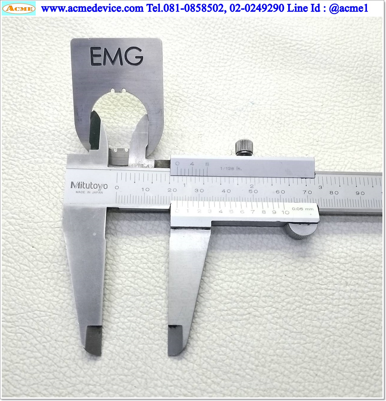 Name plate ตู้คอนโทรล EMG, Dai 22 mm. ขนาด 34 x 47 x 1.0 mm