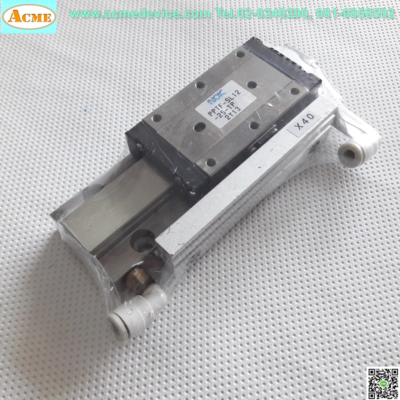 Linear Air Cylinder รุ่น PPTF-SL12-25-TP, รางสไลด์ขนาด 15 mm.x 106 mm.