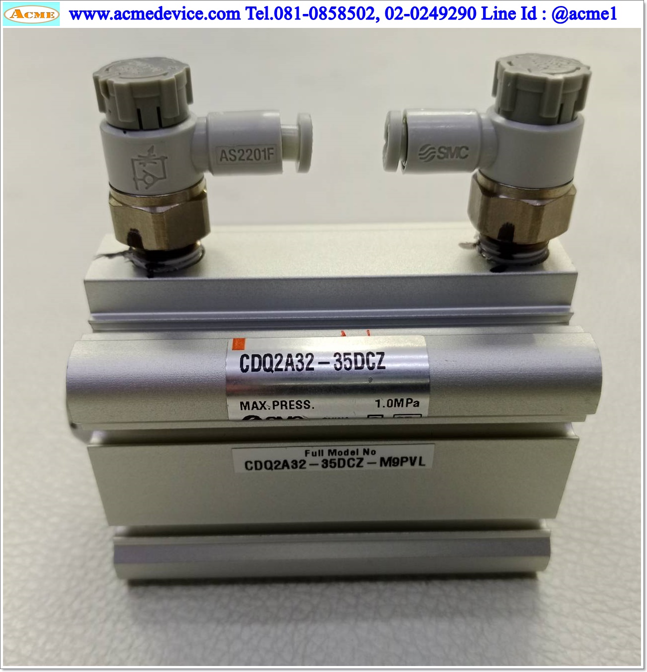 Air Cylinder SMC รุ่น CDQ2A32-35DCZ, Bore 32 mm., Stroke 35 mm.