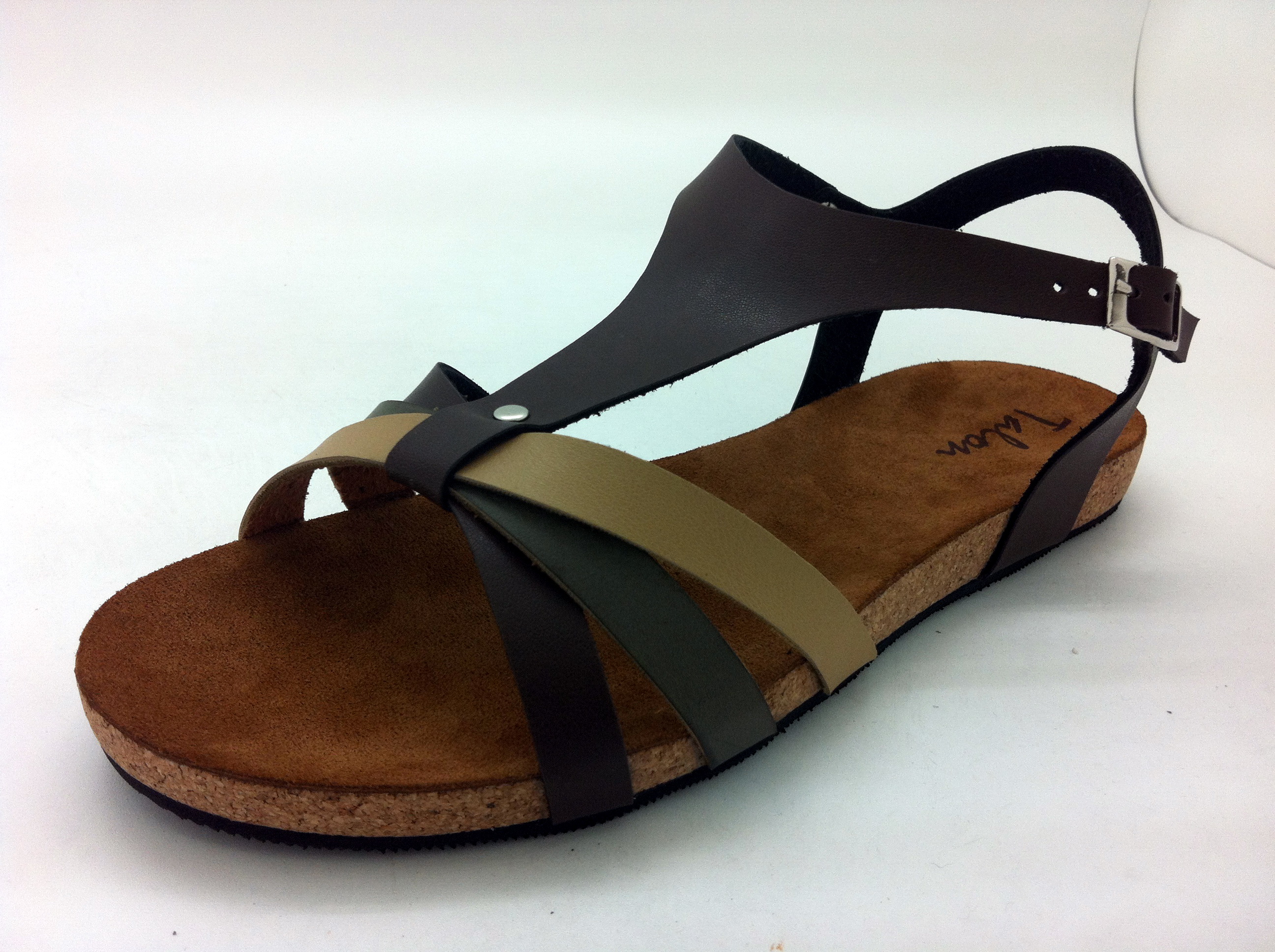 Cork sole leather sandal ( lady)