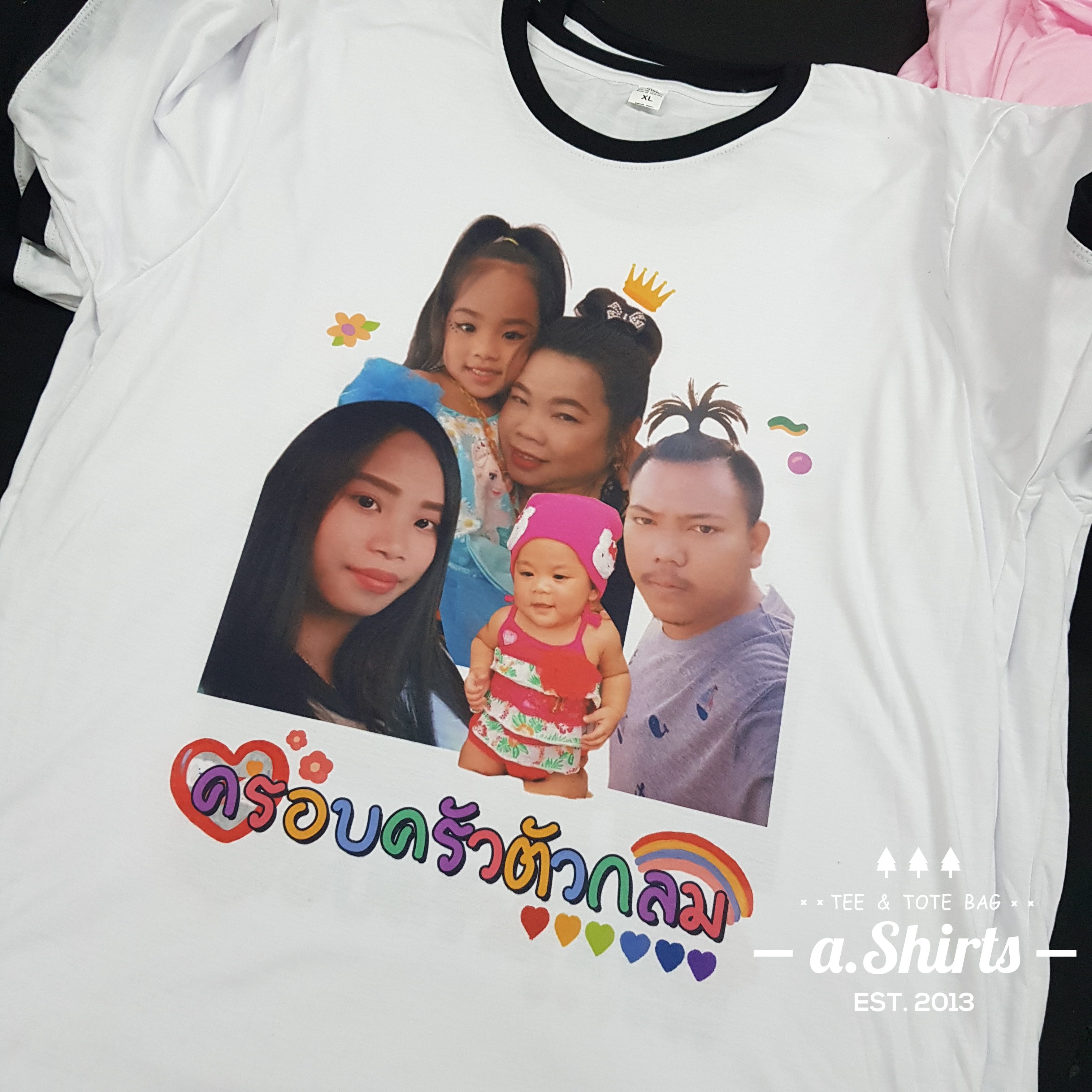 เสื้อยืดสั่งทำ ลายหน้าตัวเอง หน้าแฟน หน้าน้องหมา หน้าน้องแมว