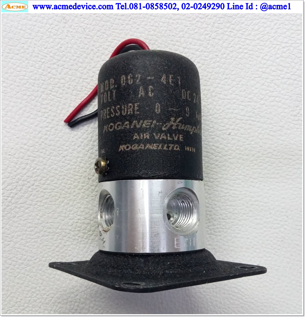 Solenoid Valve Koganei รุ่น 062-4E1, 0-9 MPa, 24 Vdc