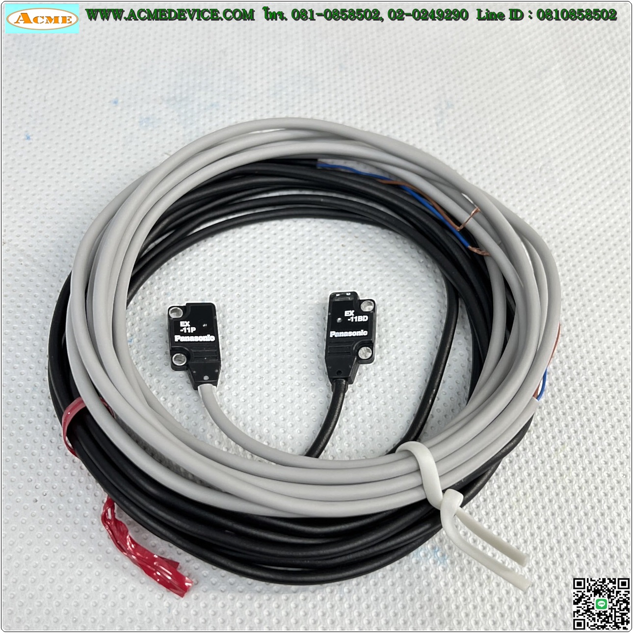 Photoelectric Panasonic/SUNX รุ่น EX-11BD + EX-11P, ระยะ 150mm, Dark-ON, NPN, (รับ-ส่งด้านหน้า)