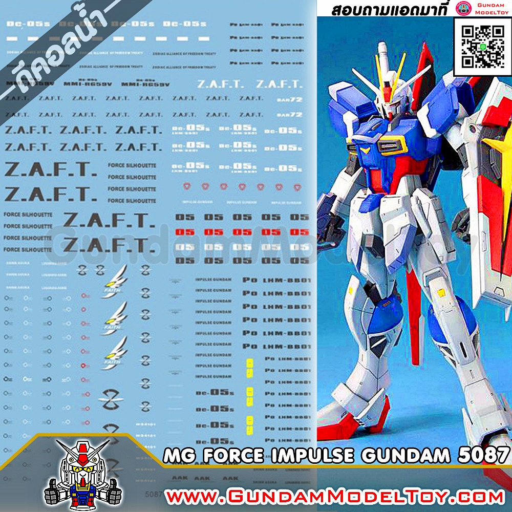 MG FORCE IMPULSE GUNDAM WATER DECAL ดีคอลน้ำฟอร์ซ อิมเพาว์ส กันดั้ม