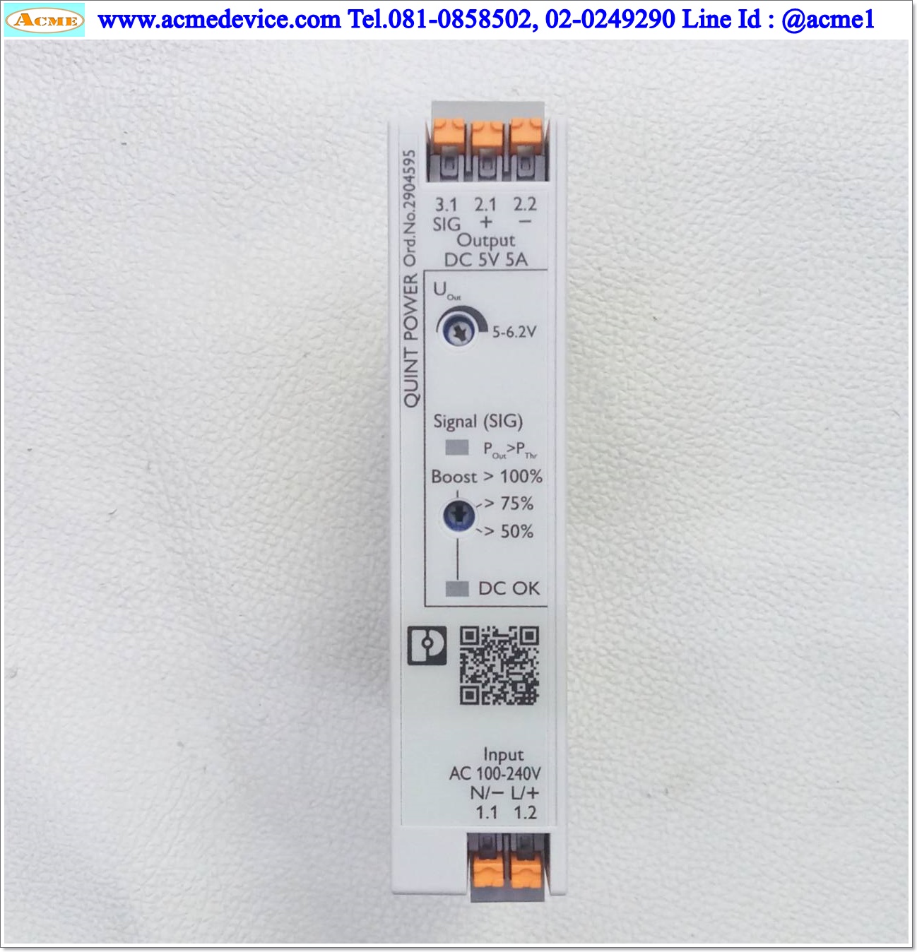 Power Supply Phoenix Contact รุ่น QUINT4-PS/1AC/5DC/5/PT, Output 5V, 5A, 25W