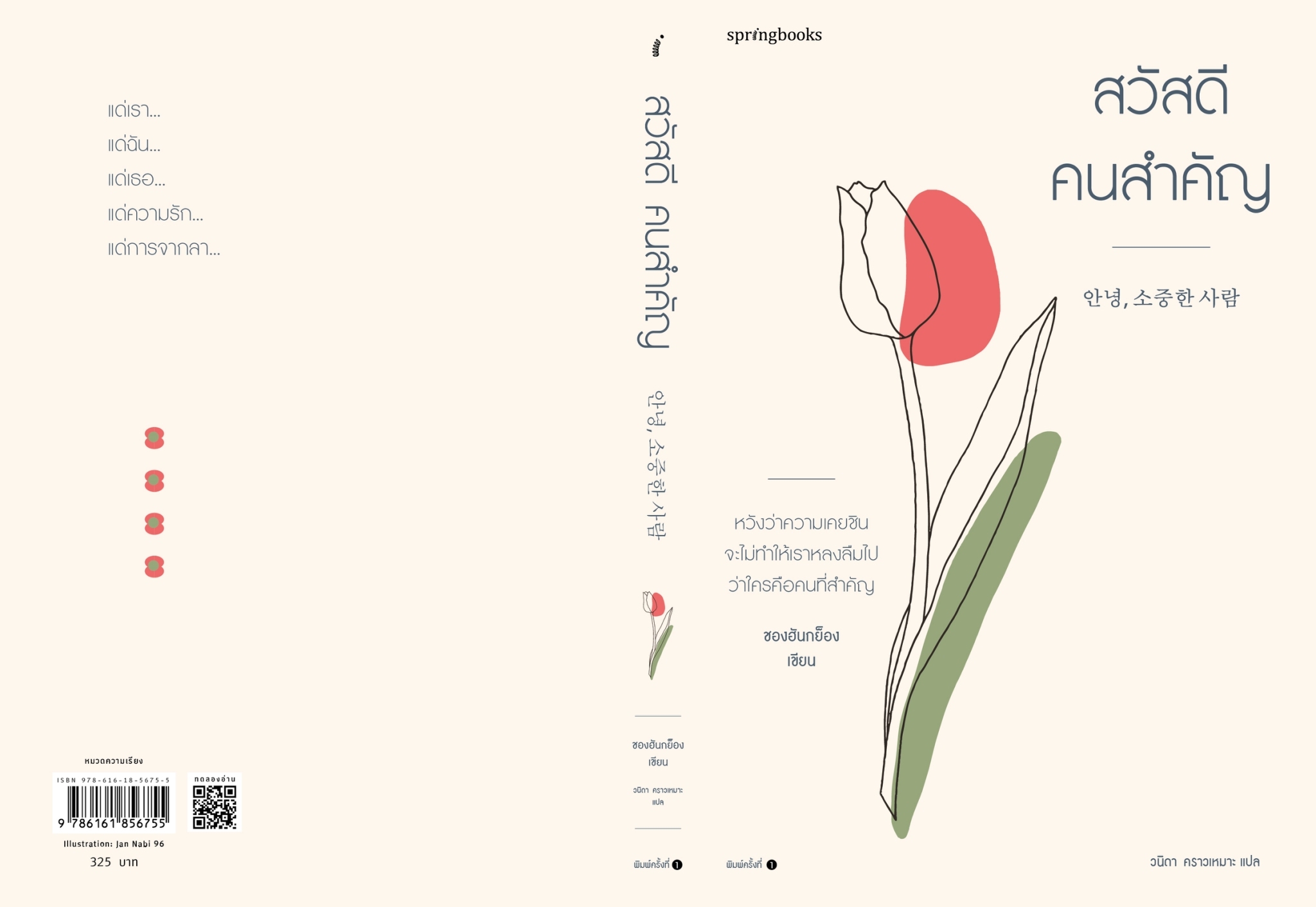 หนังสือเรื่อง สวัสดี คนสำคัญ : ชองฮันกย็อง : สำนักพิมพ์ Springbooks