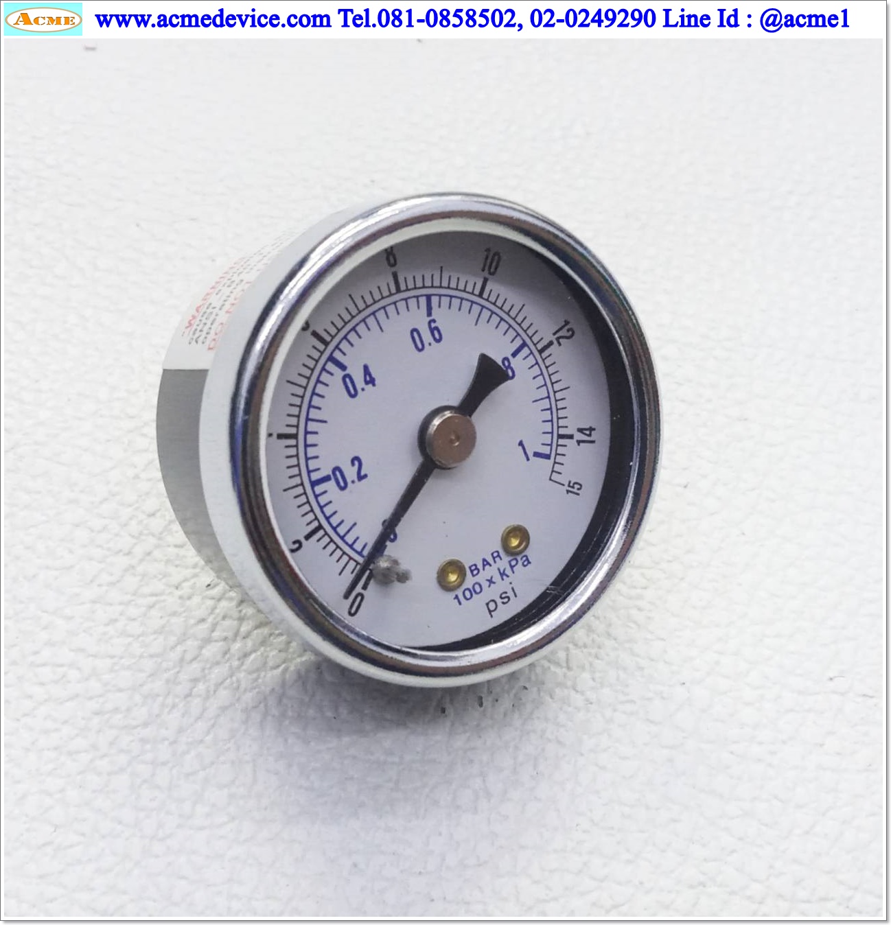 Pressur Gauge Binks รุ่น 59-299, 0-15 psi, 0-1 Bar, 0-100 kPa, 1/8