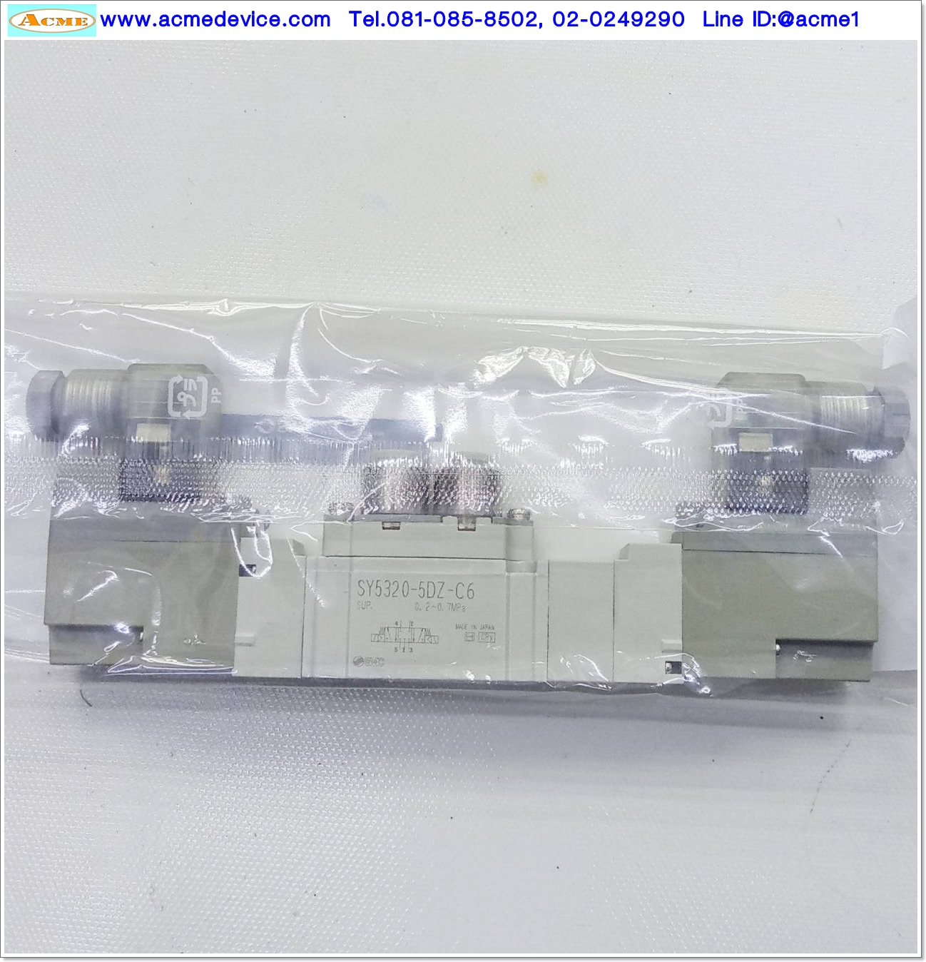 Solenoid Valve SMC รุ่น SY5320-5DZ-C6, 5/3, 3-position closed center, coil 24Vdc