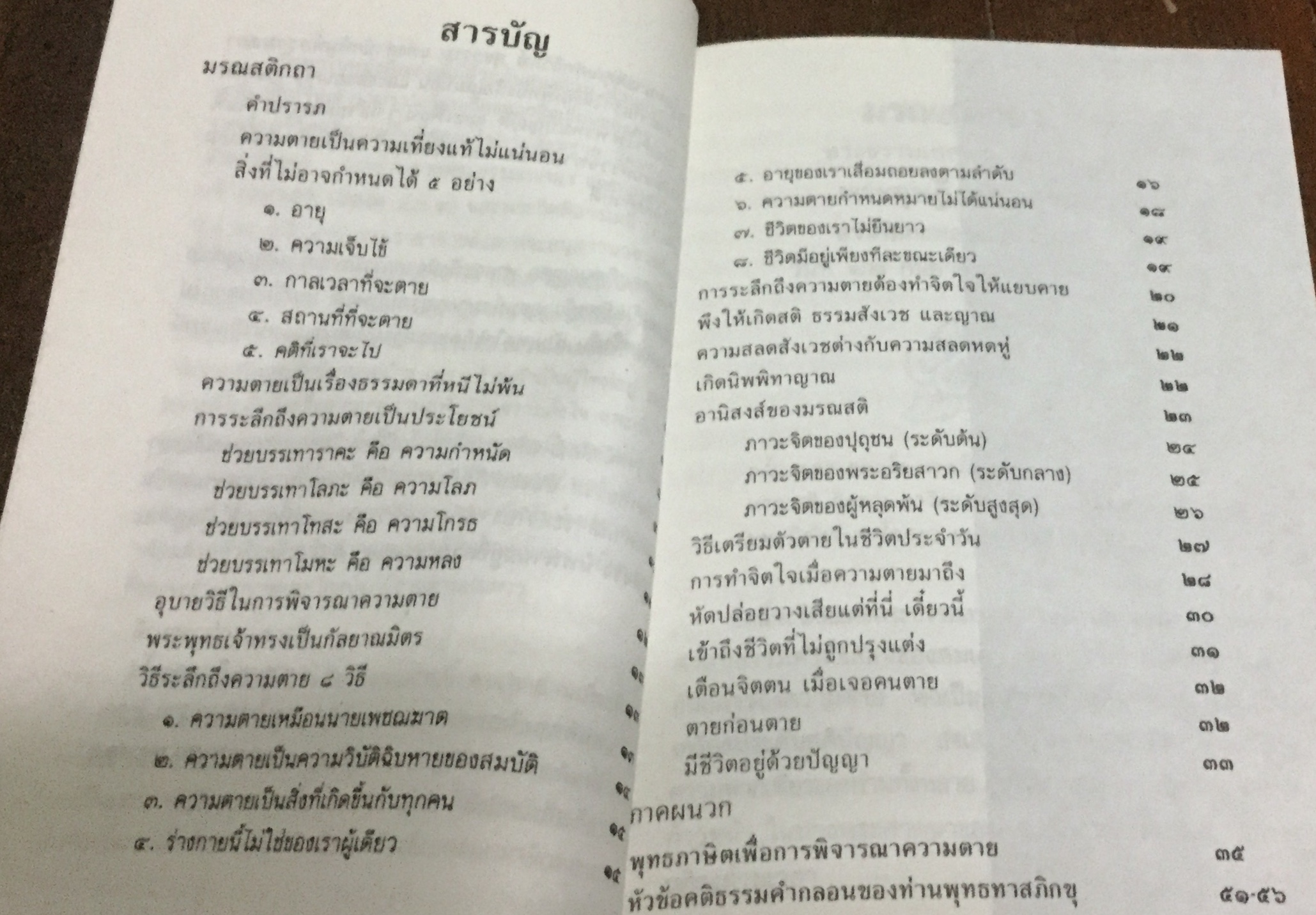 มรณสติกถา และพุทธภาษิตเพื่อพิจารณาความตาย พระดุษฎี ราคา 25