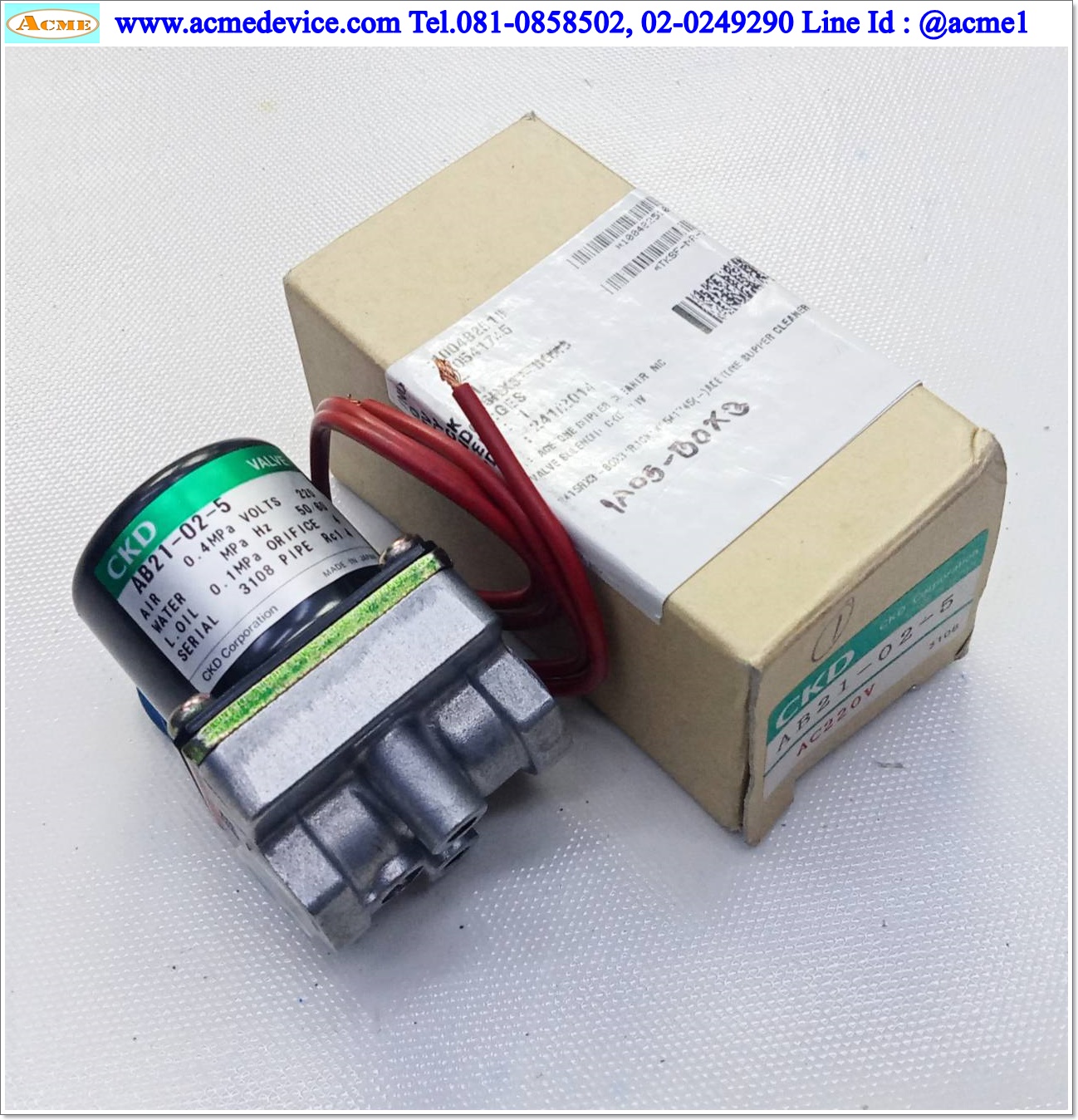 Solenoid valve CKD รุ่น AB21-02-5, 0.4MPa, 220V