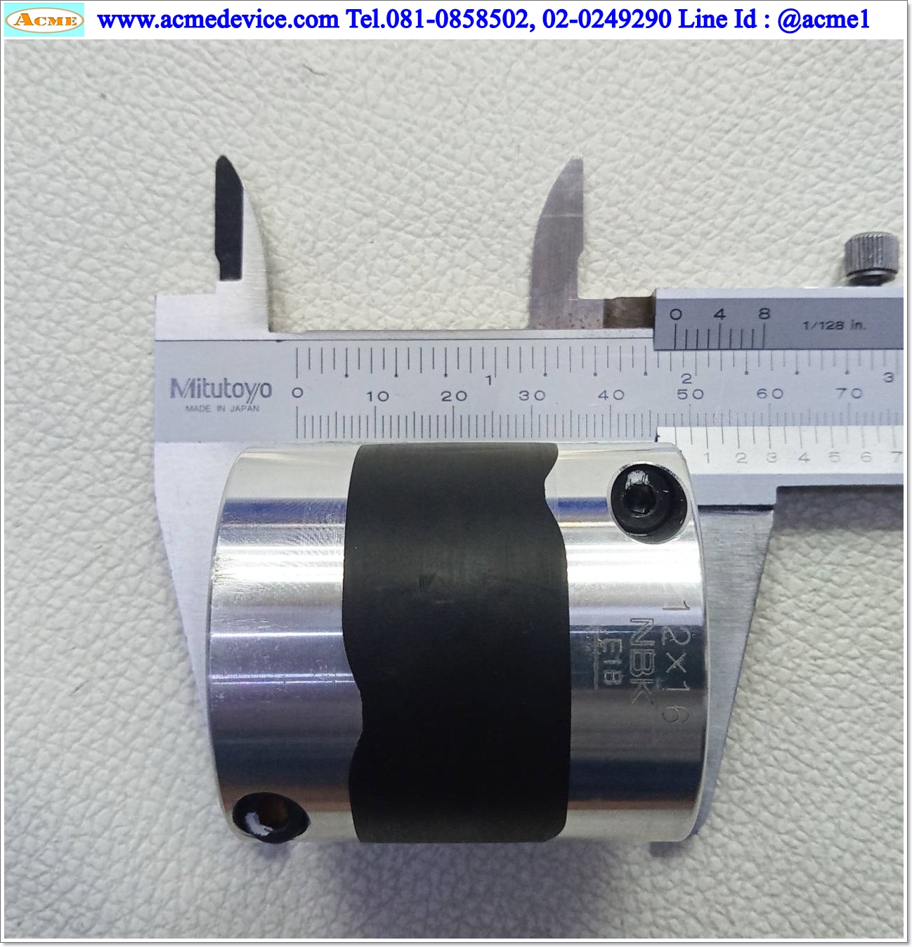 Coupling NBK รุ่น 12X16, ขนาด ID 12/16mm, OD 44mm, L 48mm, Rubber Coupling