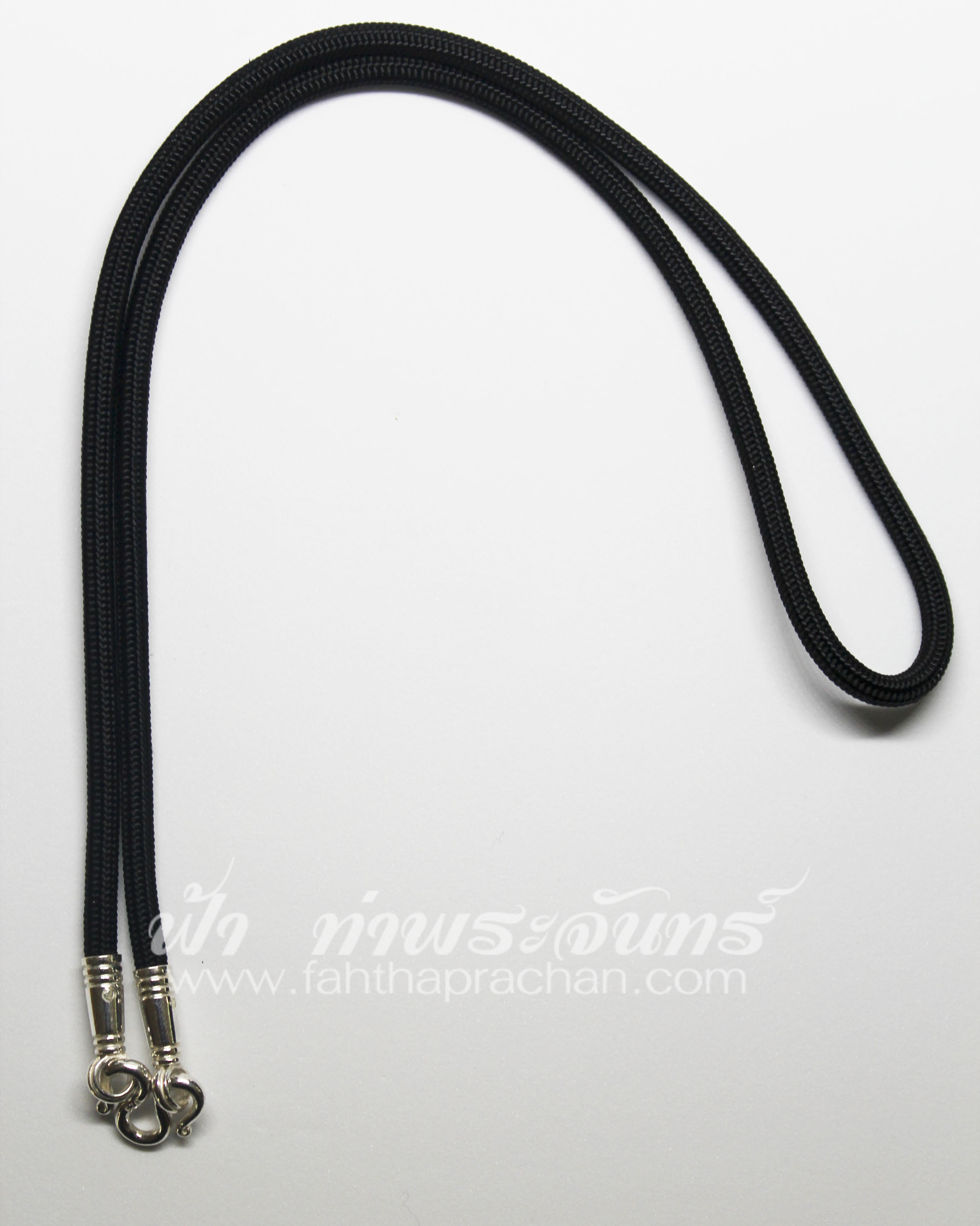 สร้อยคอเชือกร่ม แบบห่วงเดียว เงินแท้
