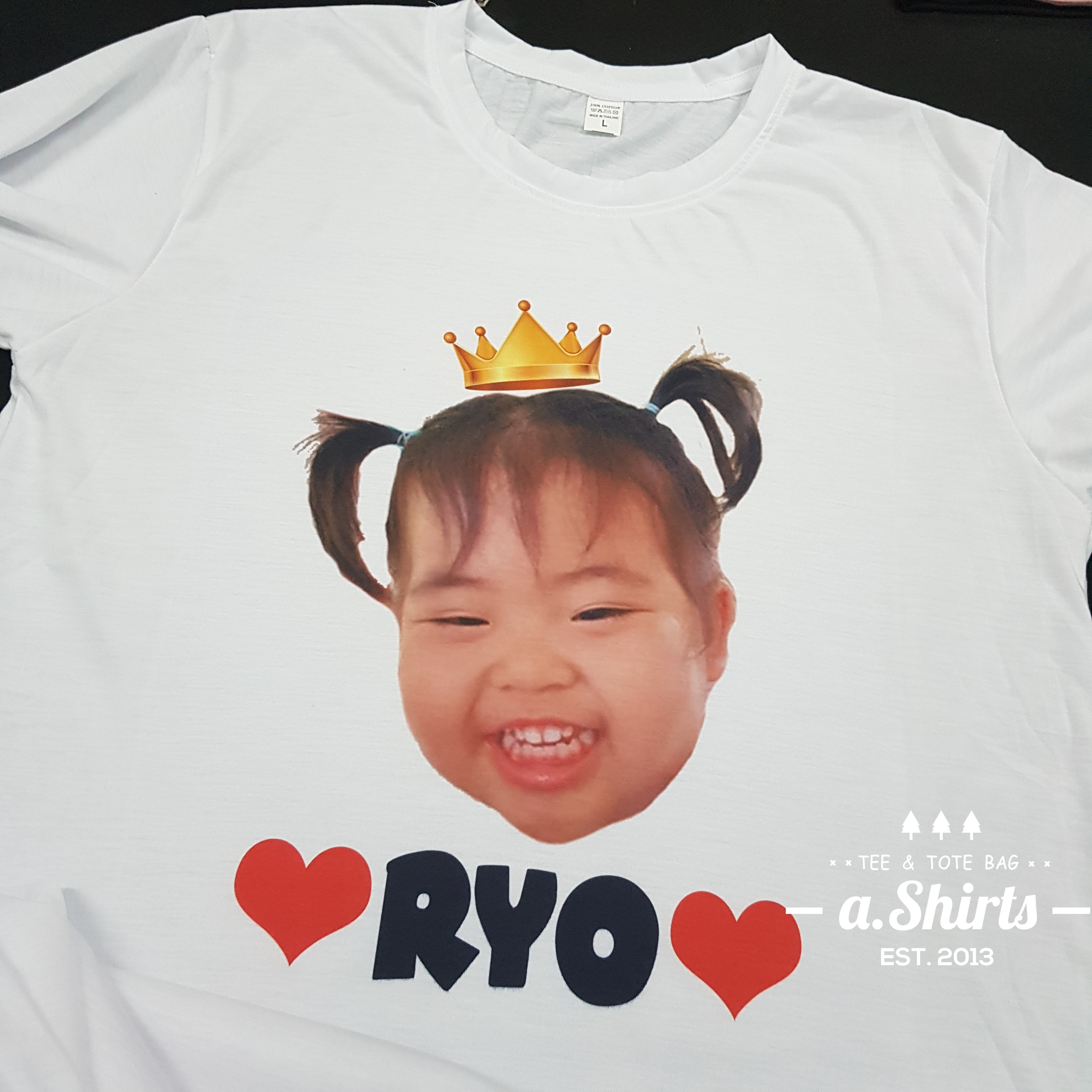 เสื้อยืดสั่งทำ ลายหน้าตัวเอง หน้าแฟน หน้าน้องหมา หน้าน้องแมว