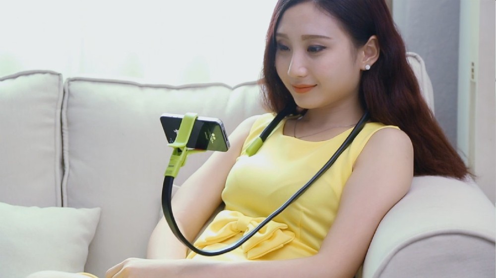 ที่หนีบมือถือ/SmartPhone แบบตั้ง งอ-ม้วนได้ ยาว 1เมตร Phoseat Stand (สีดำ)