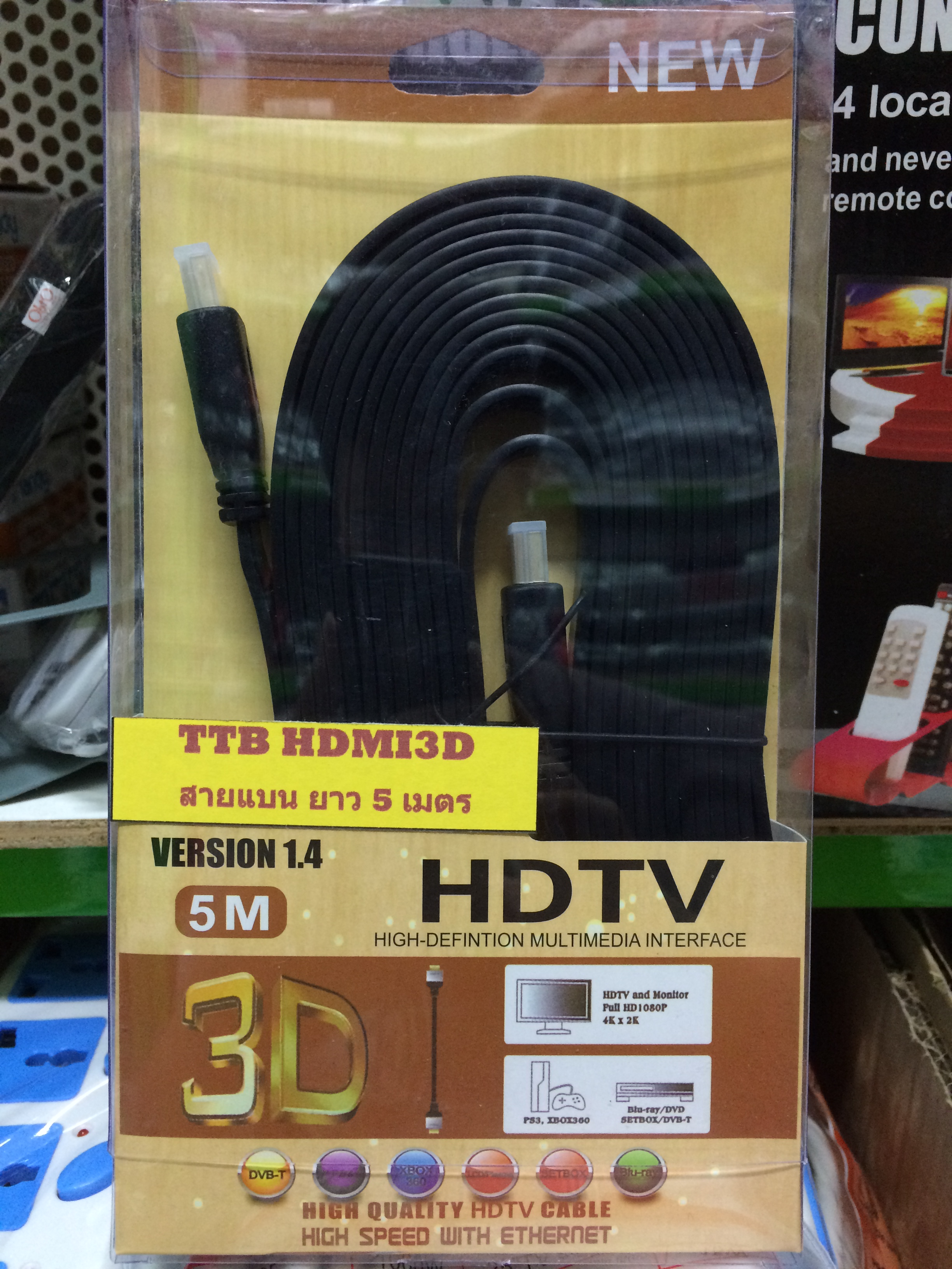 E-Tomer สาย HDMI 1.4 (3D) ยาว 5 เมตร (สายแบน)
