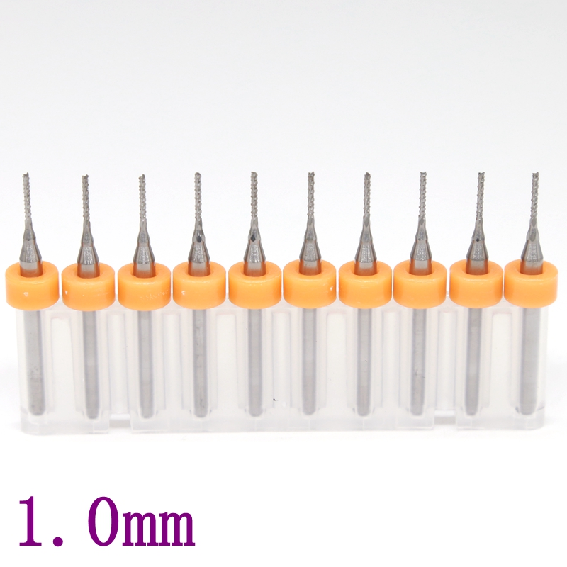 ดอกกัด PCB End Mill 1.0 mm , Exercise 10PCS Tungsten Carbide PCB Cutter 1.0mmFishtail Engraving Tools, CNC Routers Timber Metal Fresa Engraving Tools