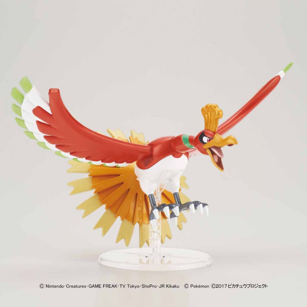 BANDAI ANIME POKEMON PLAMO COLLECTION - HO-OH & CHARIZARD & ASH 's PIKACHU SET โมเดล การ์ตูน อนิเมะ