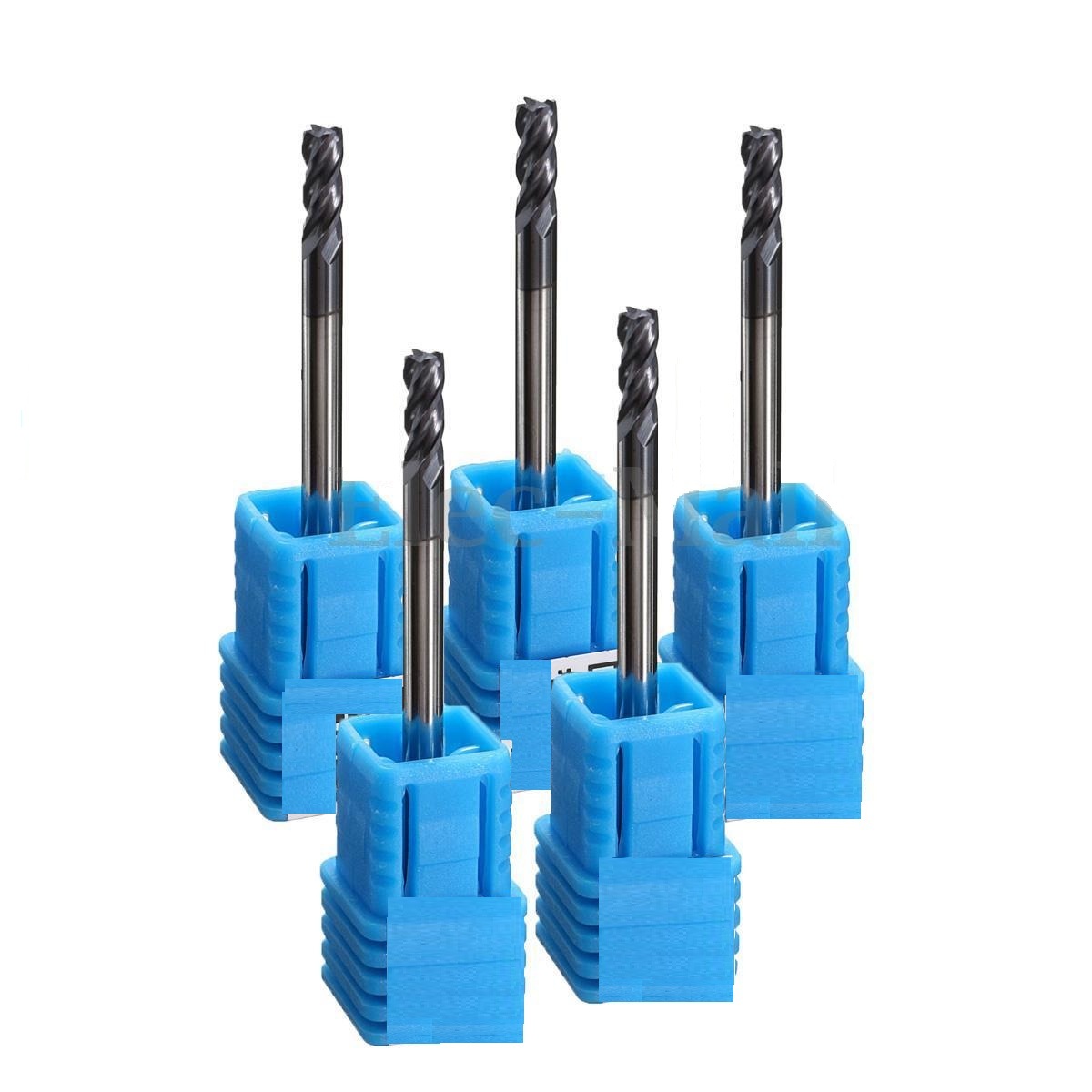 คาร์ไบด์ End Mill 4 ฟัน 5 ดอก ขนาด 3 มม. Shank ทังสเตน Coated CNC Milling Tool