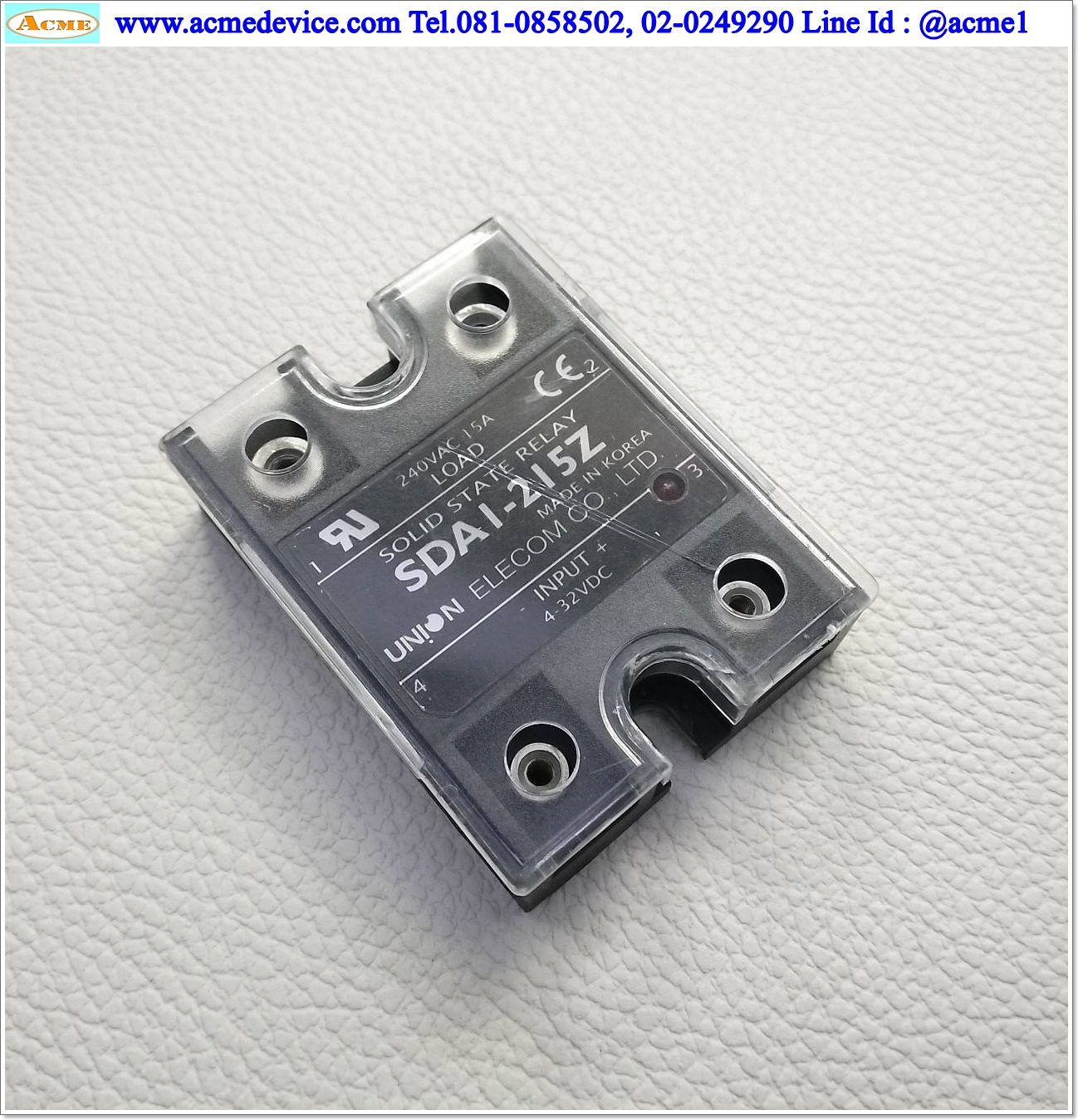 Solid State Union รุ่น SDAI-215Z, Input 4 to 32 Vdc, Output 240 Vac, 15A