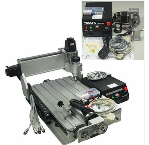 Mini CNC 3040BS 4 Axis ชิ้นงาน X 300mm Y400 mm Z 80 mm 4 แกน Spindle 500W