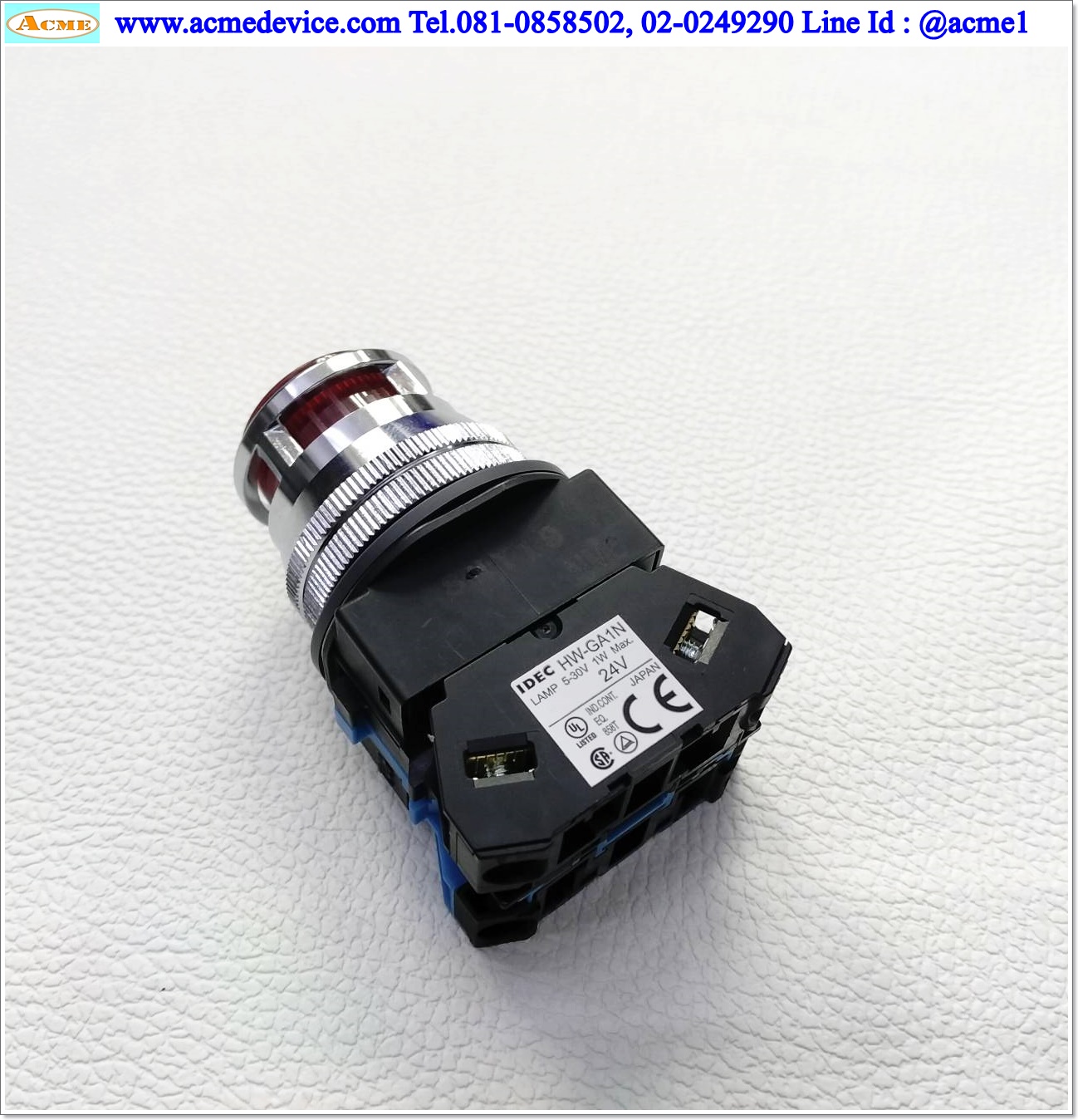 Pushbutton Switch Idec รุ่น ALN22210DNR, 1NO, 24V AC/DC, ขนาด 30 mm