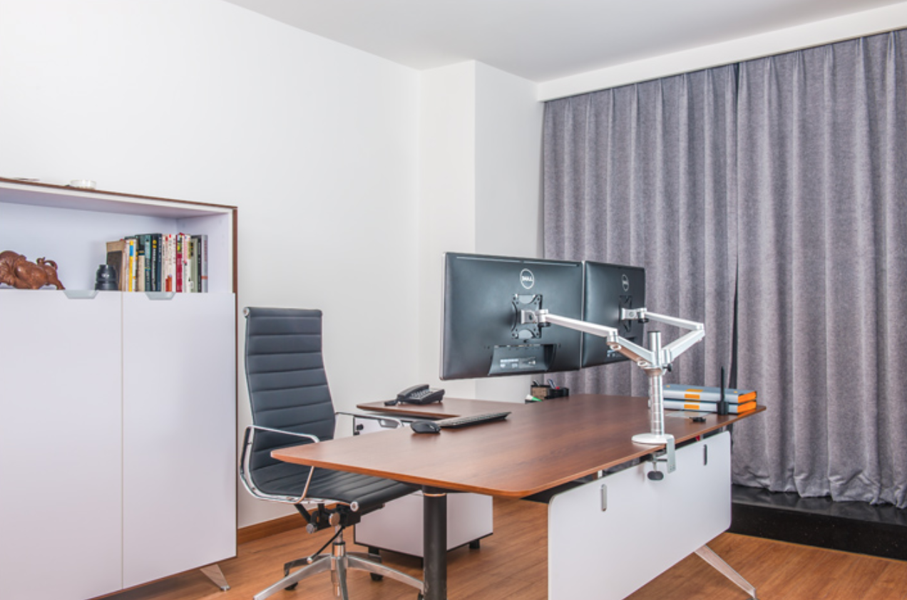 ขาตั้งจอคอมพิวเตอร์สำหรับ 2 จอ วัสดุอลูมิเนียม แข็งแรง ราคาถูก