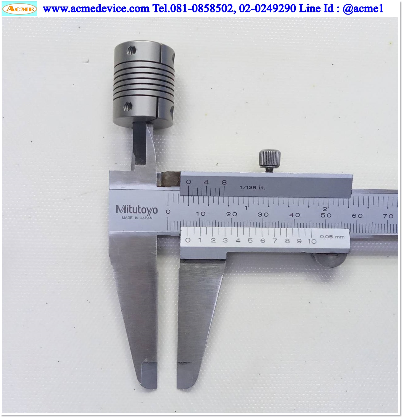 Coupling HELICAL ขนาด ID 6.35/6.35mm, OD 19mm, L 23mm, Stainless
