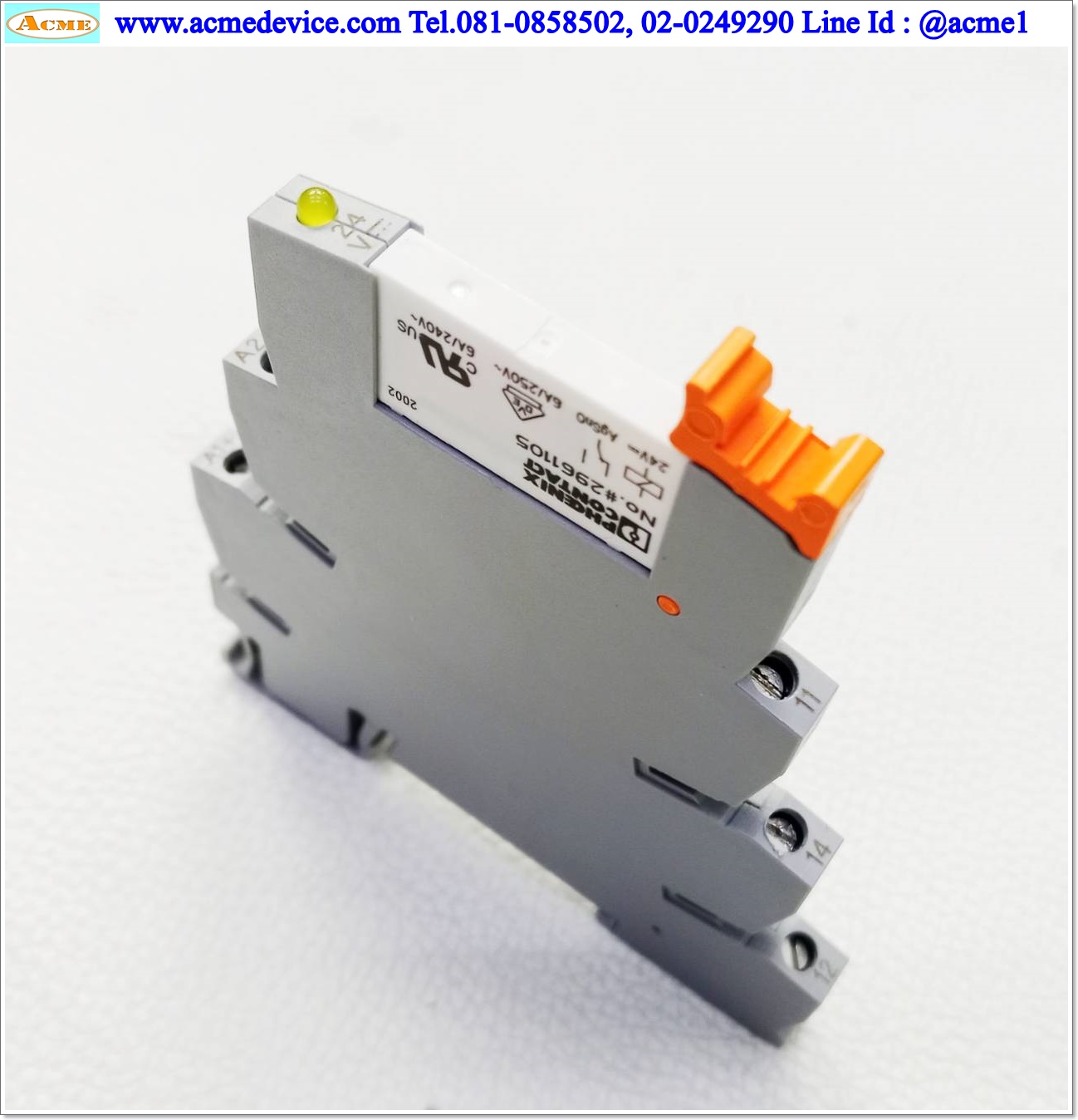 Relay Phoenix Contact รุ่น 2961105 + Socket PLC-BSC-24DC/21, Coil 24Vdc, 6A