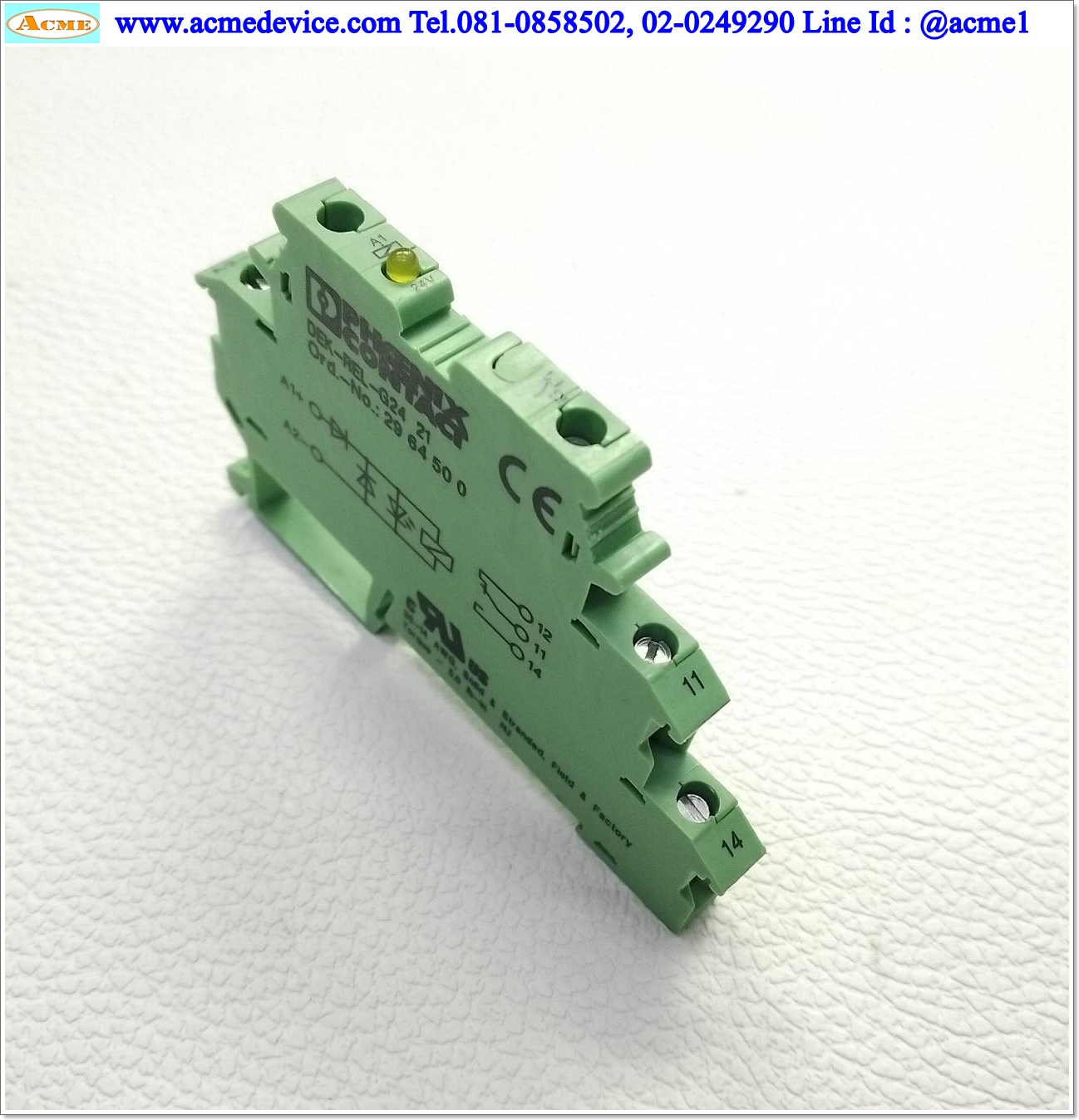 Relay Phoenix Contact รุ่น DEK-REL-G24/21, Coil 24V DC, Contact 6A