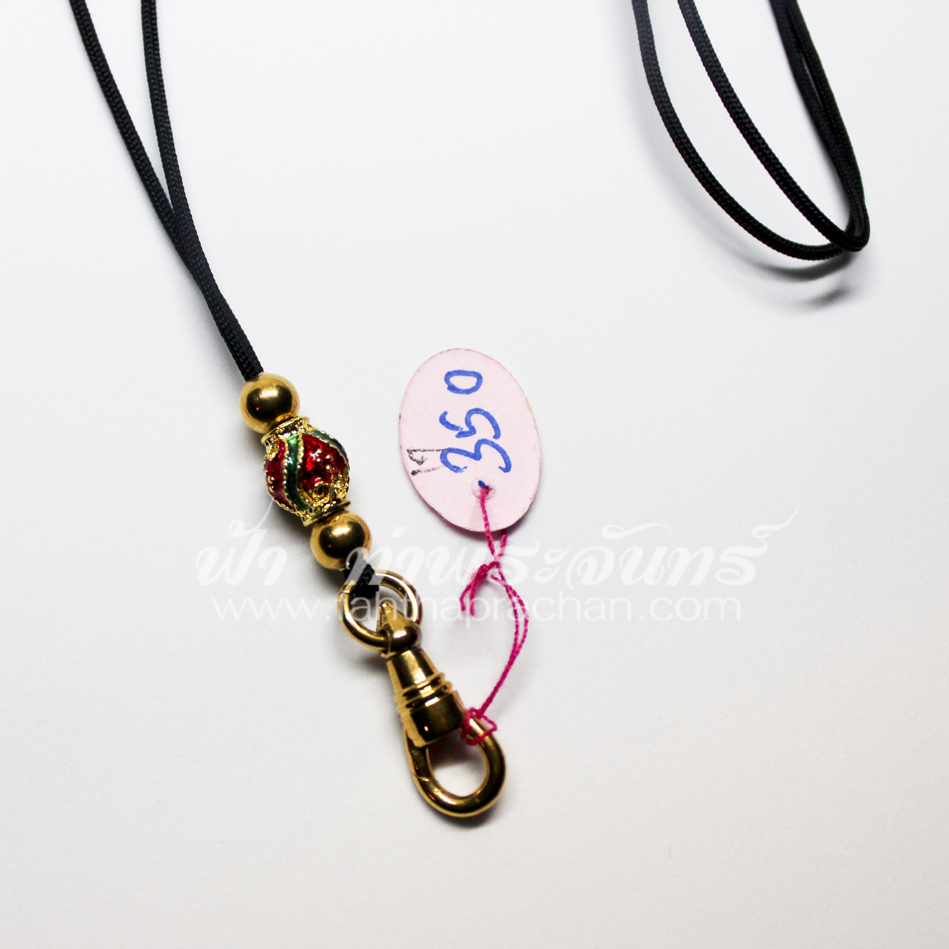 สร้อยเชือกร่ม สปริงชุบไมครอน ร้อยลูกเล่นลงยา