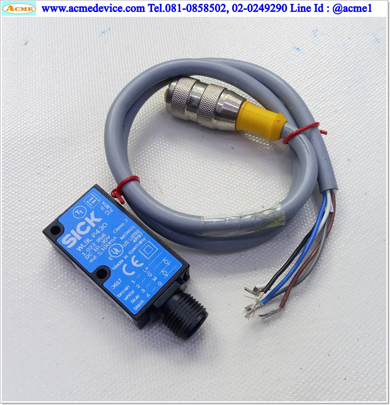 Photoelectric SICK รุ่น WL9L-P430, ระยะ 0.1 - 8M, PNP, Light-ON / Dark-ON, (รับส่งในตัว)