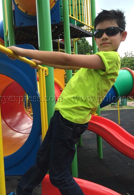 เสื้อยืดเด็ก สีเขียวมะนาว คอกลม แขนสั้น Size 2XL