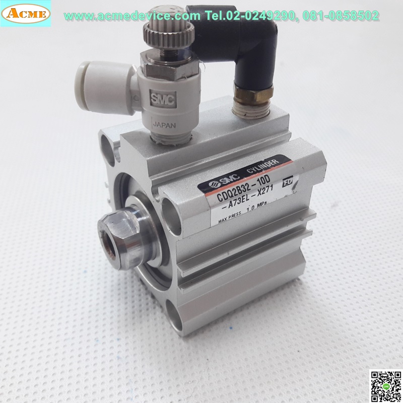 Air Cylinder SMC รุ่น CDQ2B32-10D, Bore 32, Stroke 10 mm.